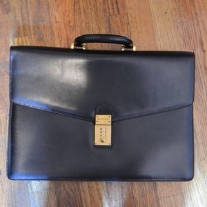 Bottega Veneta Black Leather Laptop Bag Vintage